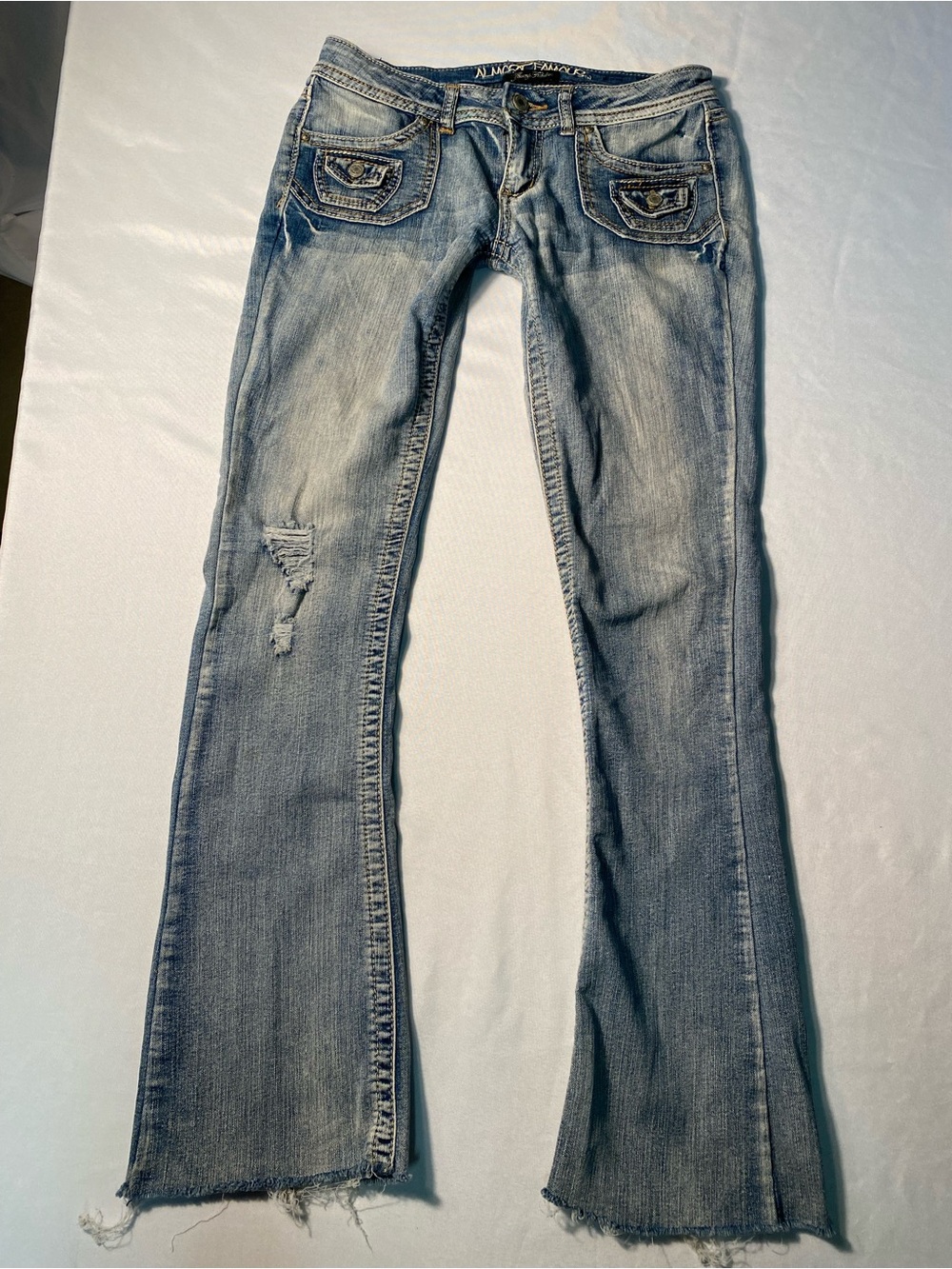Almost Famous Distressed Bootcut Low rise Jeans